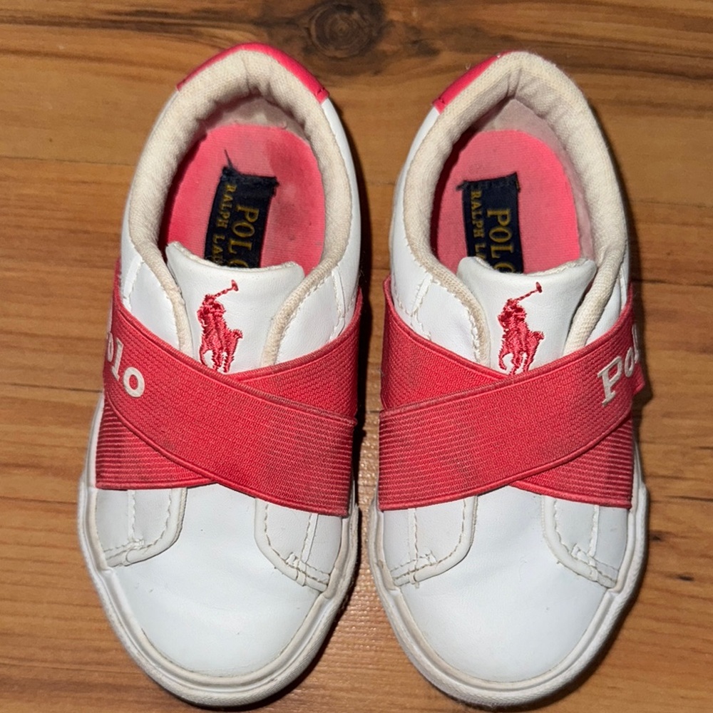Polo Ralph Lauren Kids' White and Pink Sneakers